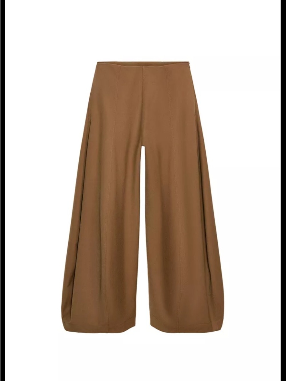 Zara Winter 2025 Volume Wide Leg Palazzo Pants in caramel